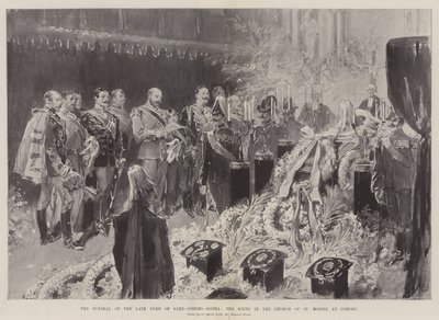 The Funeral of the late Duke of Saxe-Coburg-Gotha, the Scene in the Church of St Moritz at Coburg by Maynard Brown